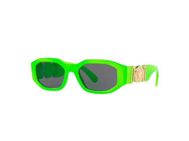 Versace Versace Medusa Biggie Sunglasses In Fluorescent Green Acetate With Grey Lens - view 2
