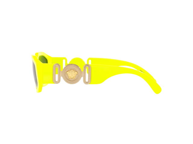 Versace Versace Medusa Biggie Sunglasses In Fluorescent Yellow Gold-Tone Nylon Fibre Frame With Grey Lens - view 3