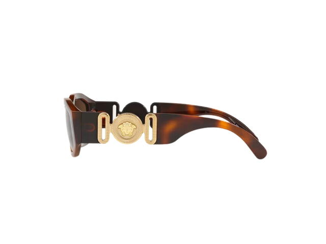 Versace Versace Medusa Biggie Sunglasses In Havana Frame With Brown Lens And Gold-Tone Heritage Medusa Medallion Havana - view 3
