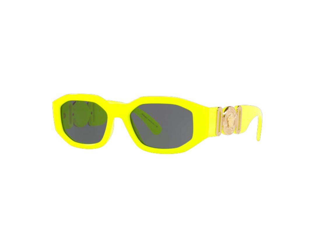 Versace Versace Medusa Biggie Sunglasses In Oval Frame With Dark Grey Lens Yellow