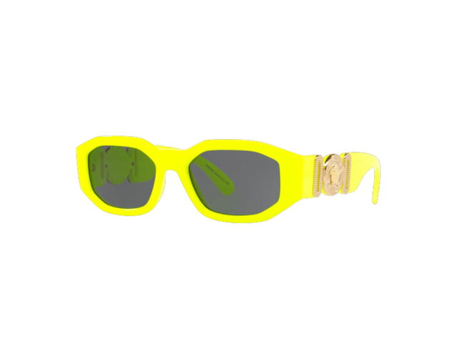 Versace Versace Medusa Biggie Sunglasses In Oval Frame With Dark Grey Lens Yellow - view 1