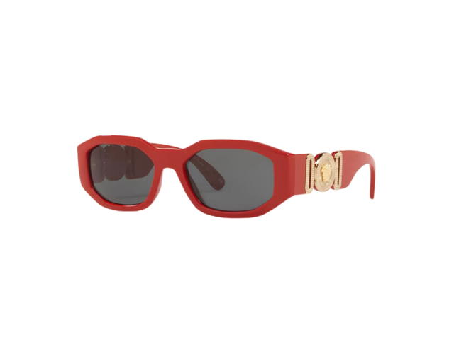 Versace Versace Medusa Biggie Sunglasses In Red Frame With Grey Lens And Gold-Tone Heritage Medusa Medallion Red - view 1