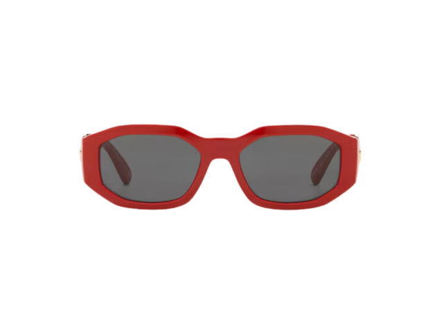 Versace Versace Medusa Biggie Sunglasses In Red Frame With Grey Lens And Gold-Tone Heritage Medusa Medallion Red - view 2