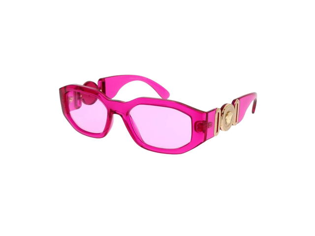 Versace Versace Medusa Biggie Sunglasses In Transparent Fuchsia - view 2