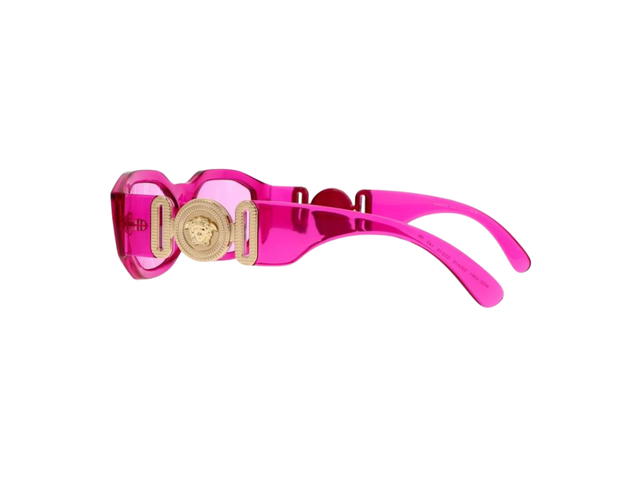 Versace Versace Medusa Biggie Sunglasses In Transparent Fuchsia - view 3