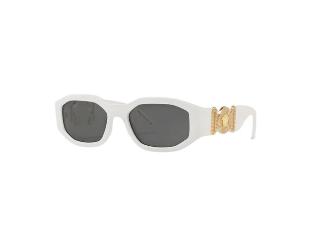 Versace Versace Medusa Biggie Sunglasses In White Frame With Gray Len And Gold-Tone Heritage Medusa Medallion White - view 1