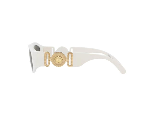 Versace Versace Medusa Biggie Sunglasses In White Frame With Gray Len And Gold-Tone Heritage Medusa Medallion White - view 3