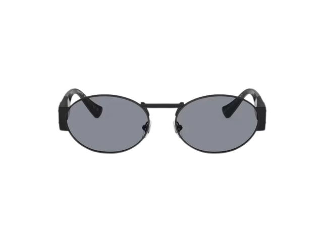 Versace Versace Medusa Deco Oval Sunglasses In Gold-Tone Metal Frame With Dark Gray Lens And Medusa Hardware Black - view 2