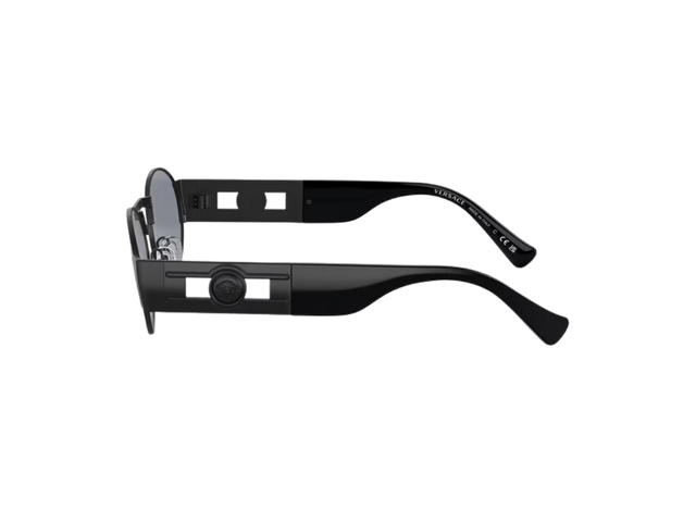 Versace Versace Medusa Deco Oval Sunglasses In Gold-Tone Metal Frame With Dark Gray Lens And Medusa Hardware Black - view 3