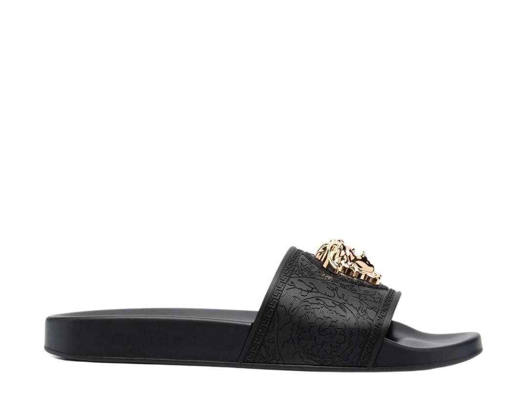 Versace Versace Medusa Head Plaque Slides Black