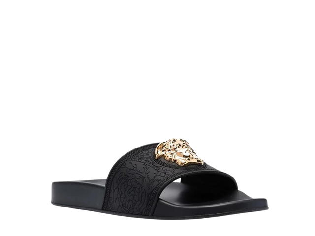 Versace Versace Medusa Head Plaque Slides Black - view 2