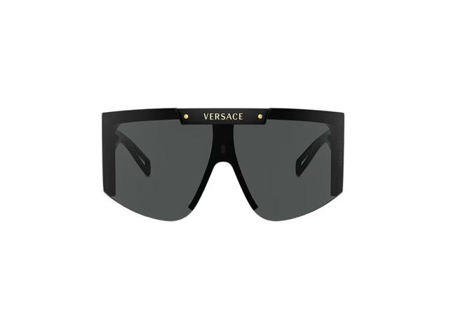 Versace Versace Medusa Icon Shield Sunglasses In Black Frame With Gold-tone Medusa Black - view 1