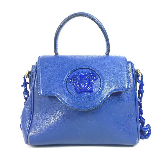 Versace VERSACE medusa logo 2WAY Chain Shoulder Bag Hand Bag Leather blue - view 2