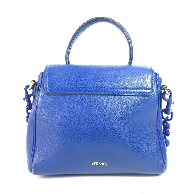 Versace VERSACE medusa logo 2WAY Chain Shoulder Bag Hand Bag Leather blue - view 3