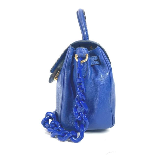 Versace VERSACE medusa logo 2WAY Chain Shoulder Bag Hand Bag Leather blue - view 4