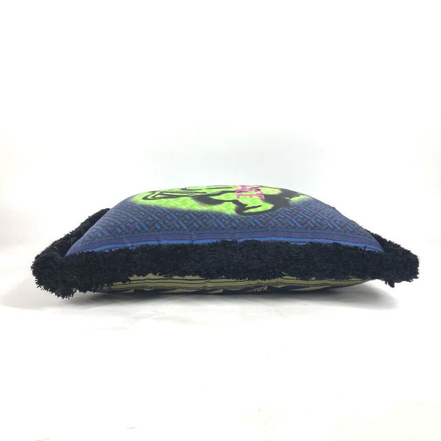 Versace VERSACE medusa logo pillow pillow interior cushion silk blue/Green x Black - view 4