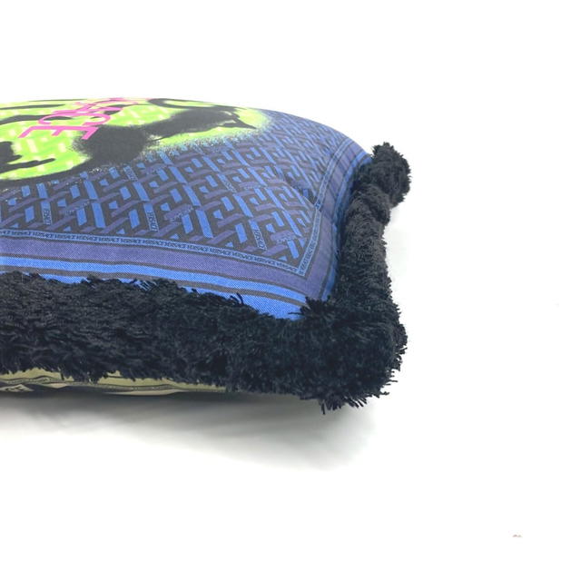 Versace VERSACE medusa logo pillow pillow interior cushion silk blue/Green x Black - view 5