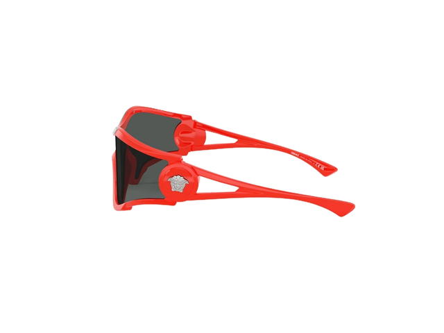 Versace Versace Medusa Medallion Shield Sunglasses In Coral Frame With Dark Gray Lens Red - view 3