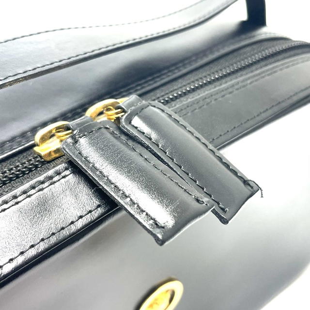Versace VERSACE Medusa Vanity type Hand Bag Leather Black x GoldHardware - view 5