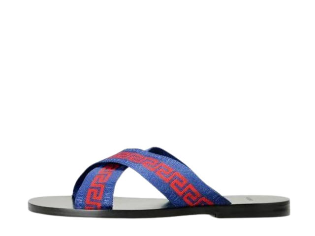 Versace Versace Nastro Greca Sandals Navy Blue-Deep Red - view 2