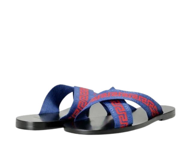 Versace Versace Nastro Greca Sandals Navy Blue-Deep Red - view 3