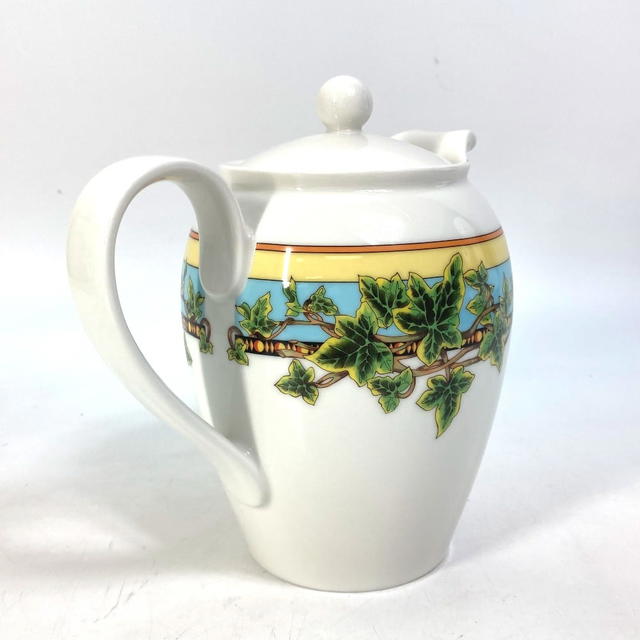 Versace VERSACE Rosenthal Teapot Tableware interior Decor Pottery White/yellow Unused - view 3