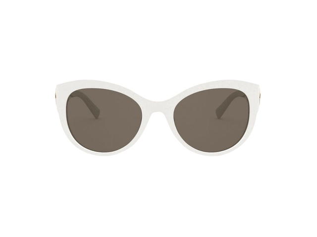 Versace Versace Safety Pin Sunglasses In White Acetate Frame With Brown Lenses - view 2