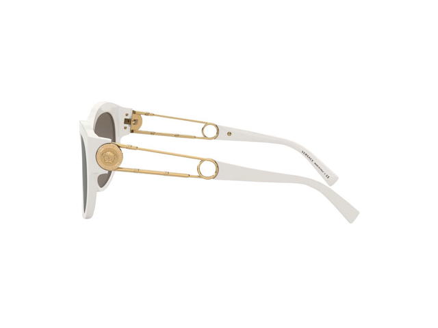Versace Versace Safety Pin Sunglasses In White Acetate Frame With Brown Lenses - view 3