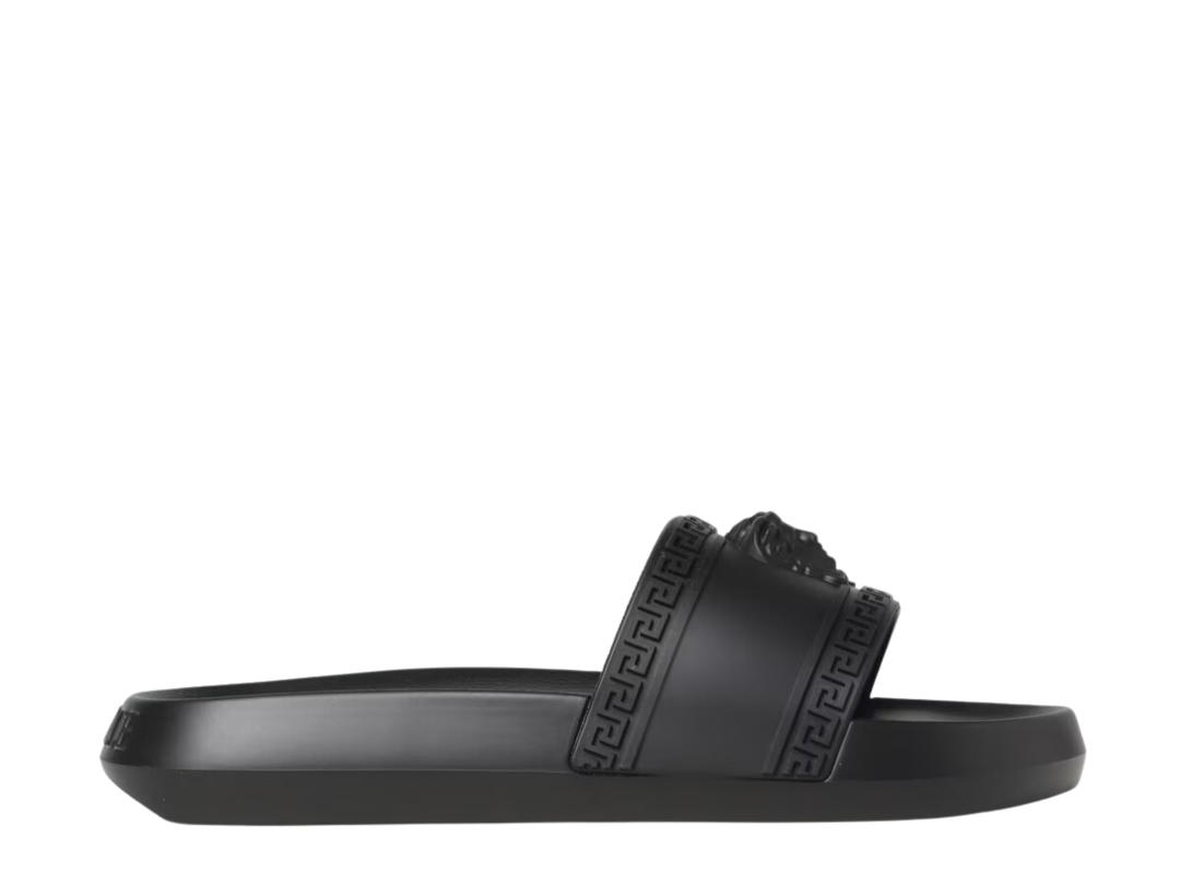 Versace Versace Slides In Rubber With embossed Medusa and Greca Black