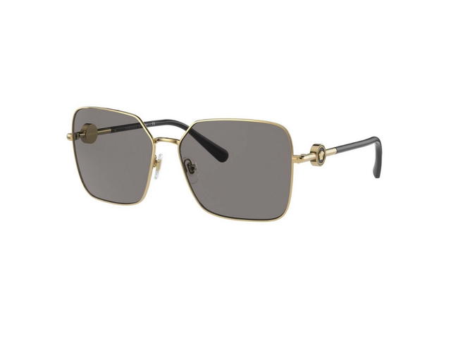 Versace Versace Square Sunglasses In Gold-Metal Frame-Black Round Gold Medusa With Grey Lens - view 2
