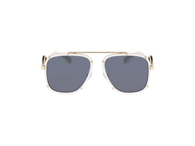 Versace Versace VE2233 Sunglasses In Gold-White Metal Frame-Medusa Logo With Grey Lens - view 1