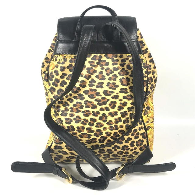 Versace VERSACE vintage leopard backpack bag Backpack Leather/PVC yellow/Black - view 3