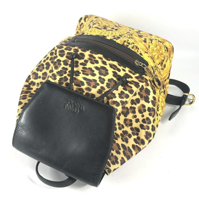 Versace VERSACE vintage leopard backpack bag Backpack Leather/PVC yellow/Black - view 4