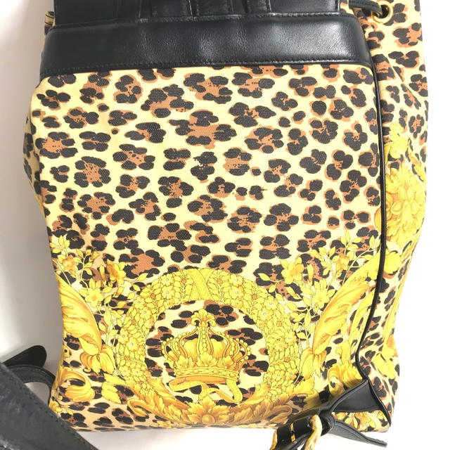 Versace VERSACE vintage leopard backpack bag Backpack PVC / Leather yellow/Black - view 3