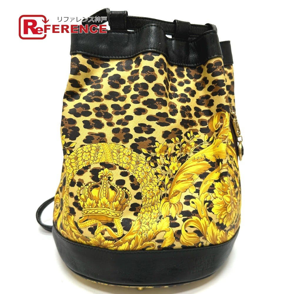 Versace VERSACE vintage leopard drawstring leopard print leopard Shoulder Bag