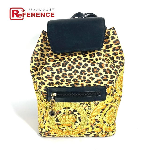 Versace VERSACE vintage Leopard print leopard bag Backpack PVC/Leather yellow/Black - view 1