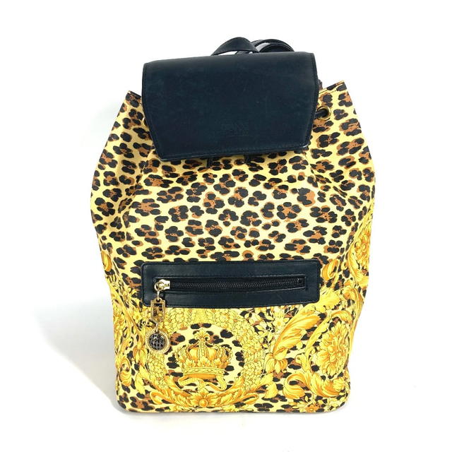 Versace VERSACE vintage Leopard print leopard bag Backpack PVC/Leather yellow/Black - view 2