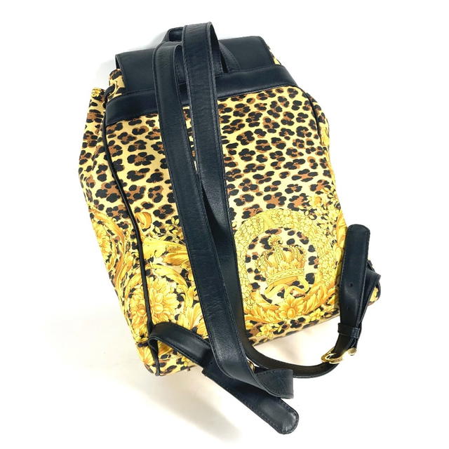 Versace VERSACE vintage Leopard print leopard bag Backpack PVC/Leather yellow/Black - view 3