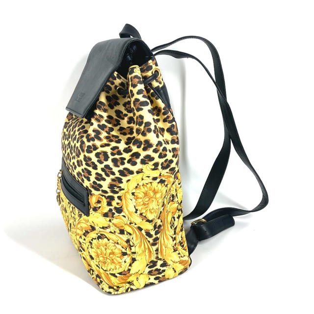 Versace VERSACE vintage Leopard print leopard bag Backpack PVC/Leather yellow/Black - view 5