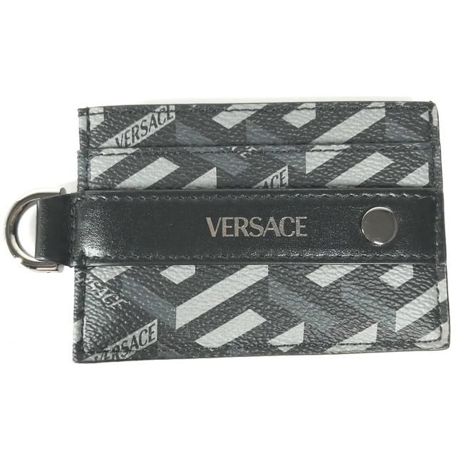 Versace VERSACE With D-ring logo Business Card Holder Pass Case Card Case - view 2