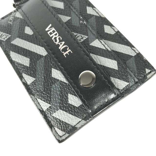 Versace VERSACE With D-ring logo Business Card Holder Pass Case Card Case - view 4