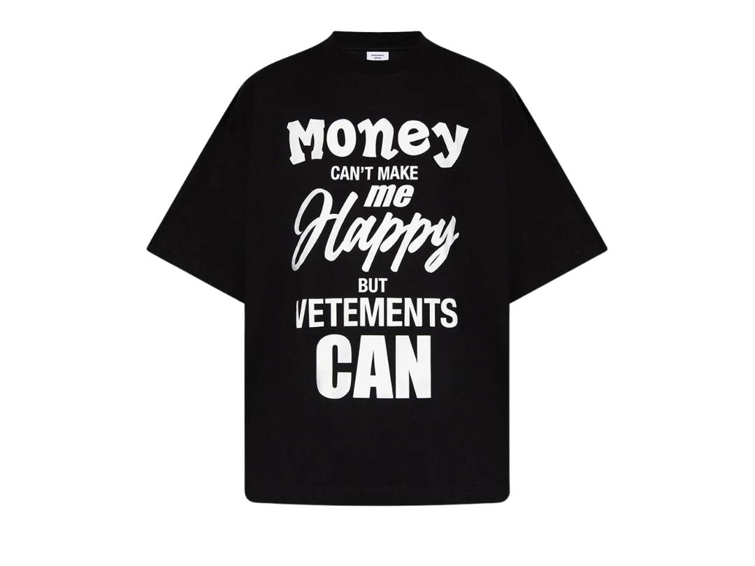 Vetements Vetemen Quote-Printed Crewneck T-Shirt Black