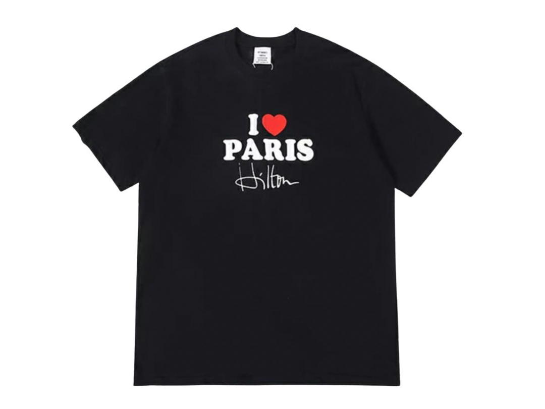 Vetements Vetements I Love Paris Hilton Oversized Cotton T-Shirt Black