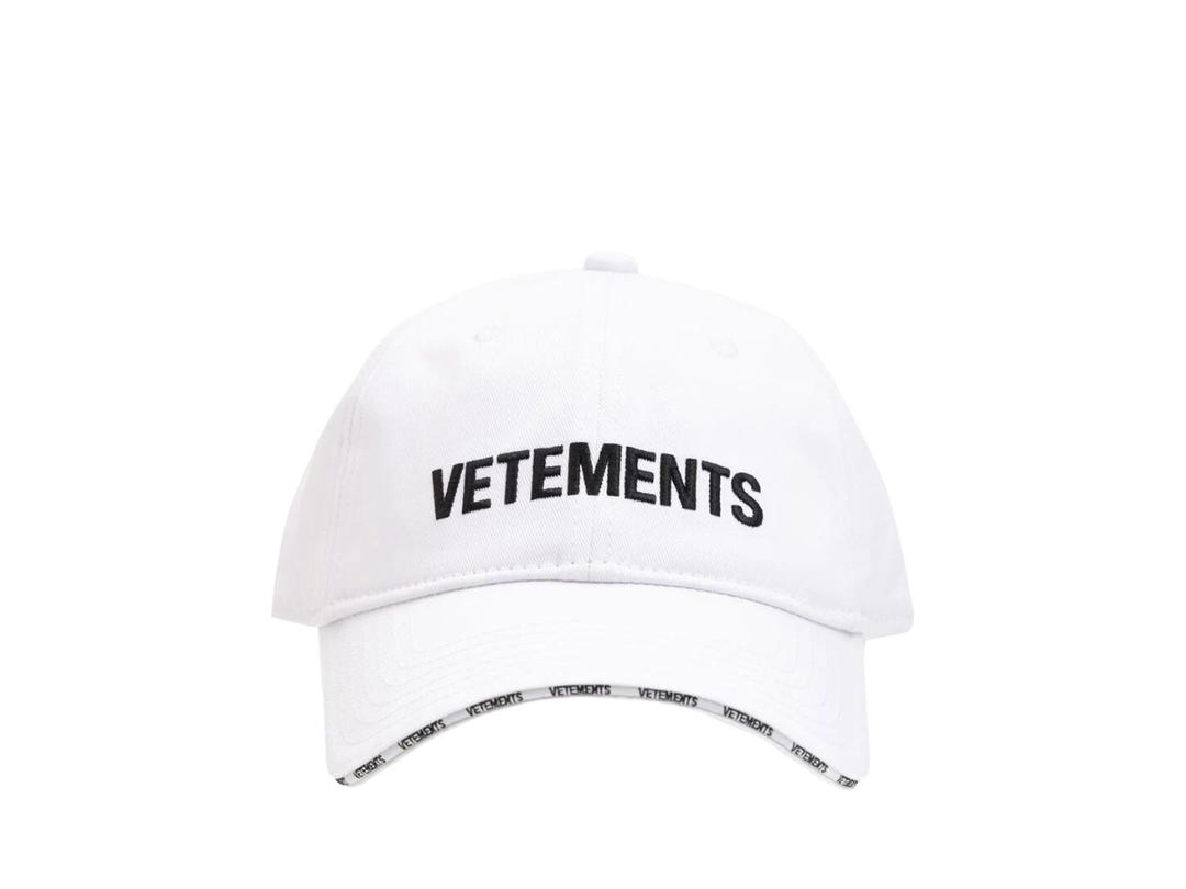 Vetements Vetements Logo Embroidered Cotton-Twill Baseball Cap White