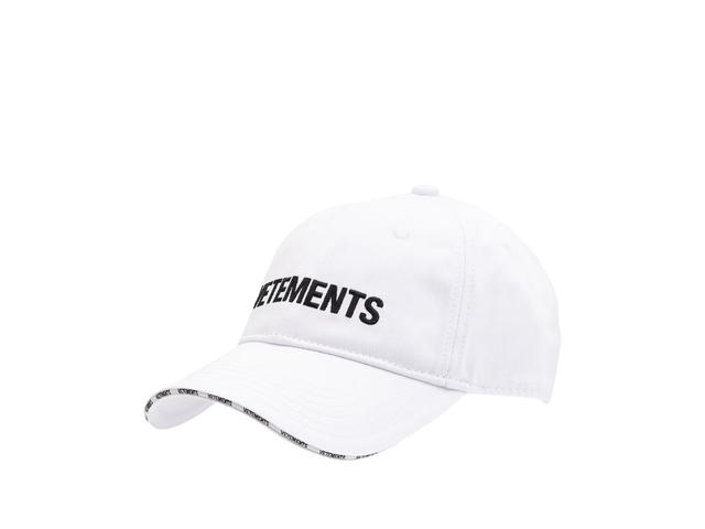 Vetements Vetements Logo Embroidered Cotton-Twill Baseball Cap White - view 3