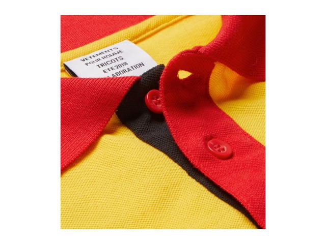 Vetements VETEMENTS x DHL Slim-Fit Appliquéd Cotton-Piqué Polo Shirt - view 2