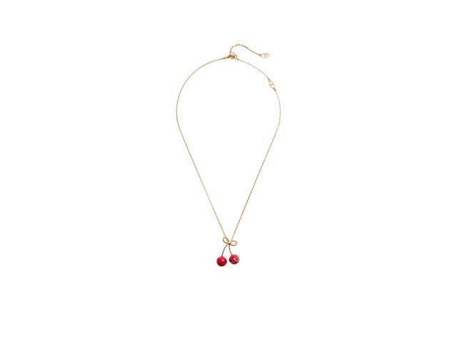 Valentino Garavani Valentino Garavani Chez Cherryfic Necklace In Enamel Gold With Gold-Tone Hardware - view 2