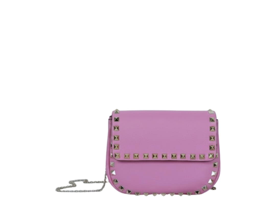 Valentino Garavani Valentino Garavani Small Rockstud Saddle Crossbody Bag Pink