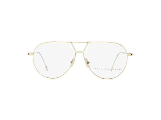 Victoria Beckham Victoria Beckham Aviator VB2106 Eyeglasses In Light Gold Frame With Demo Lens - view 2