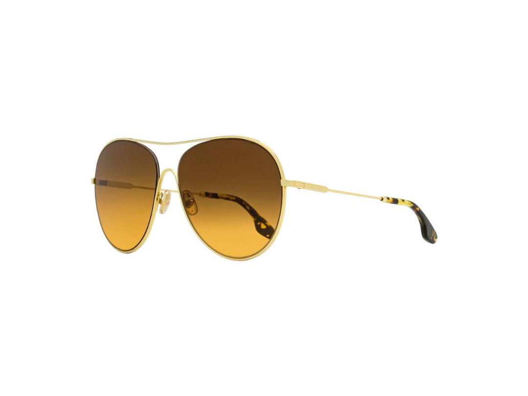 Victoria Beckham Victoria Beckham Oversize Aviator Sunglasses In Gold Havana Frame With Brown Gradient Lens